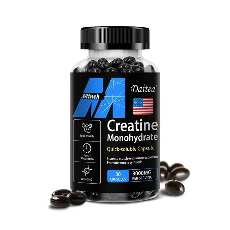 Creatine Monohydrate 3000mg Capsules – Strength & Muscle