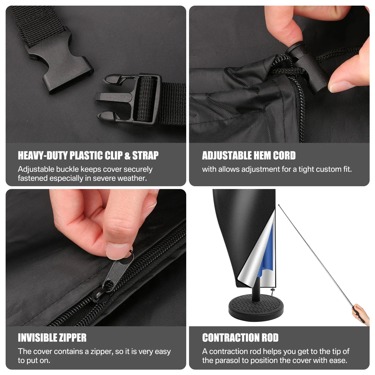 Waterproof Patio Umbrella Cover 210D Oxford | Cantilever & Straight