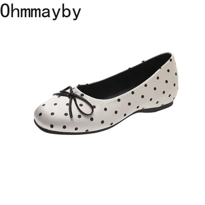Polka Dot Women's Ballet Flats – Soft Sole Slip-On Dress Shoes