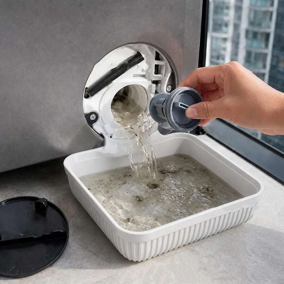 Front Load Washer Filter Drain Tray – Universal ABS Drip Catcher