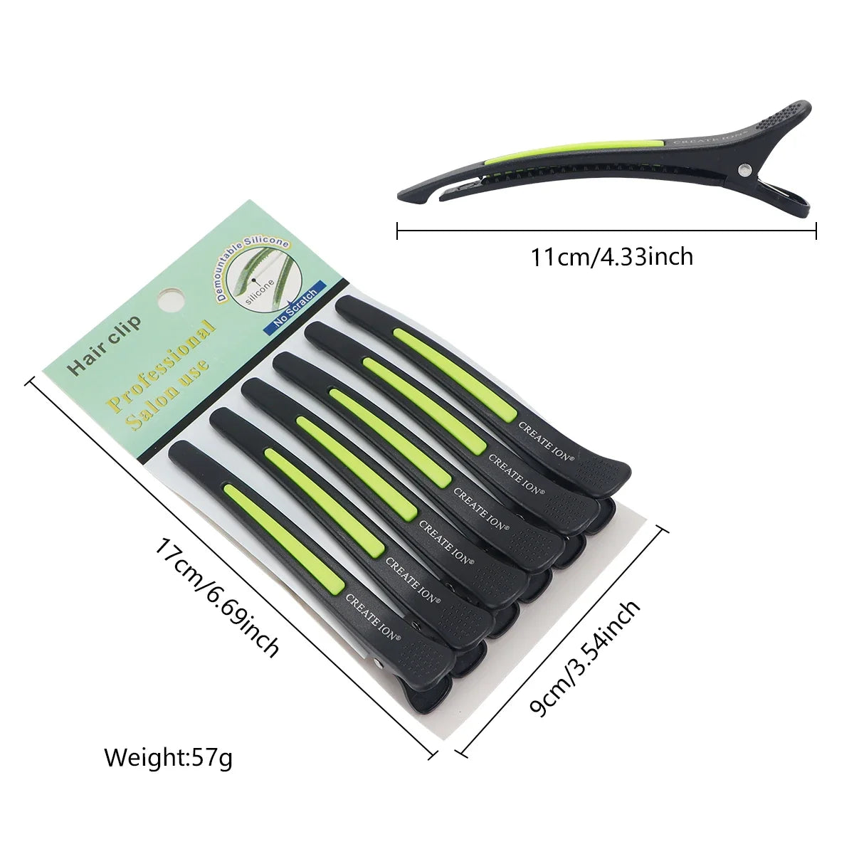 6-Pack Seamless Hair Clips | Salon Sectioning Barrettes