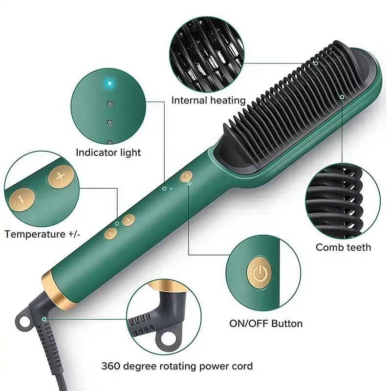Electric Hair Straightening Brush | Multi-Temp ABS Styler