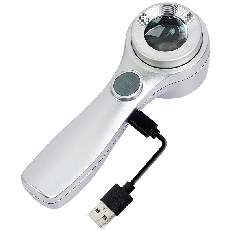 60X Handheld Magnifier with LED Light & K9 Optical Lens
