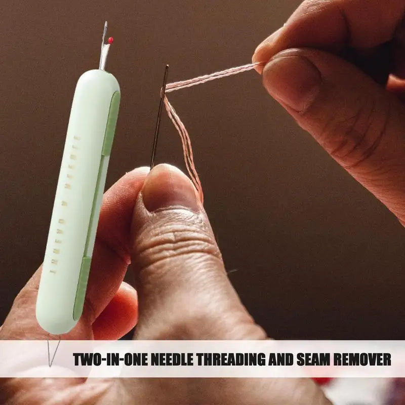 Needle Threader Seam Ripper 2-in-1 Manual Stitching Remover Household