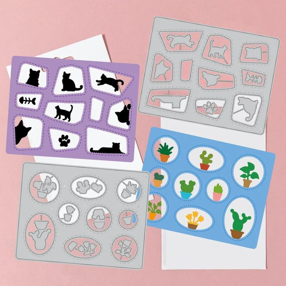 Wacky Windows Metal Cutting Dies – Animal & Plant Frame Stencils