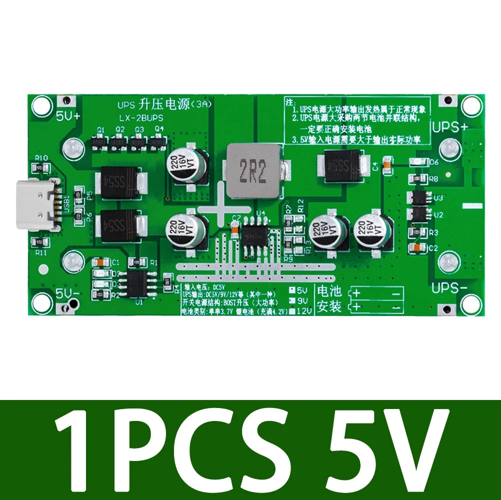 Type-C 15W 18650 Battery Charger Module DC-DC Boost UPS 5V 9V 12V