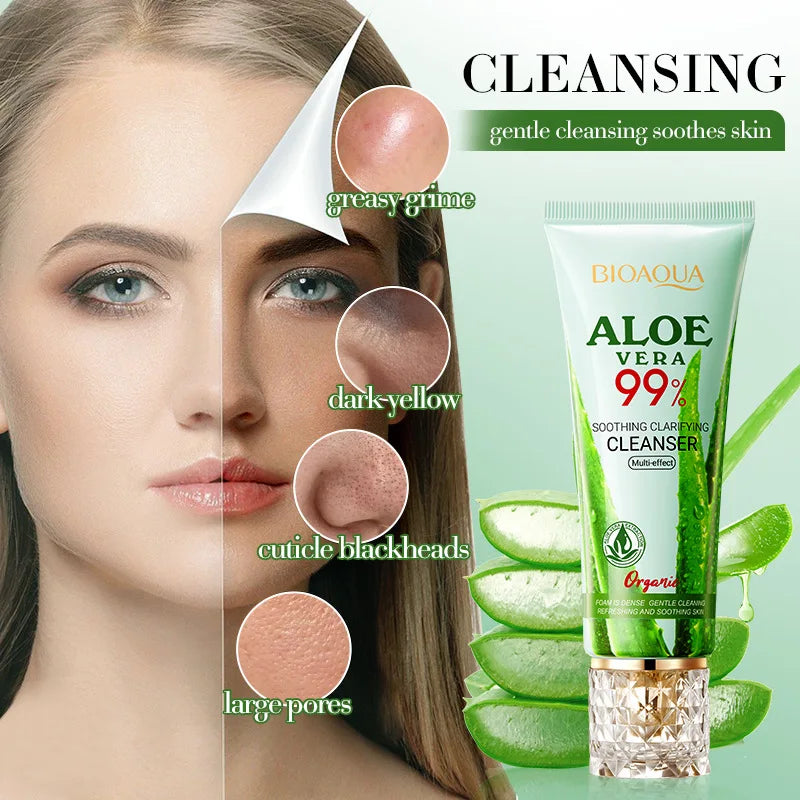 BIOAOUA Aloe Vera Facial Cleanser 100g – Foam Face Wash