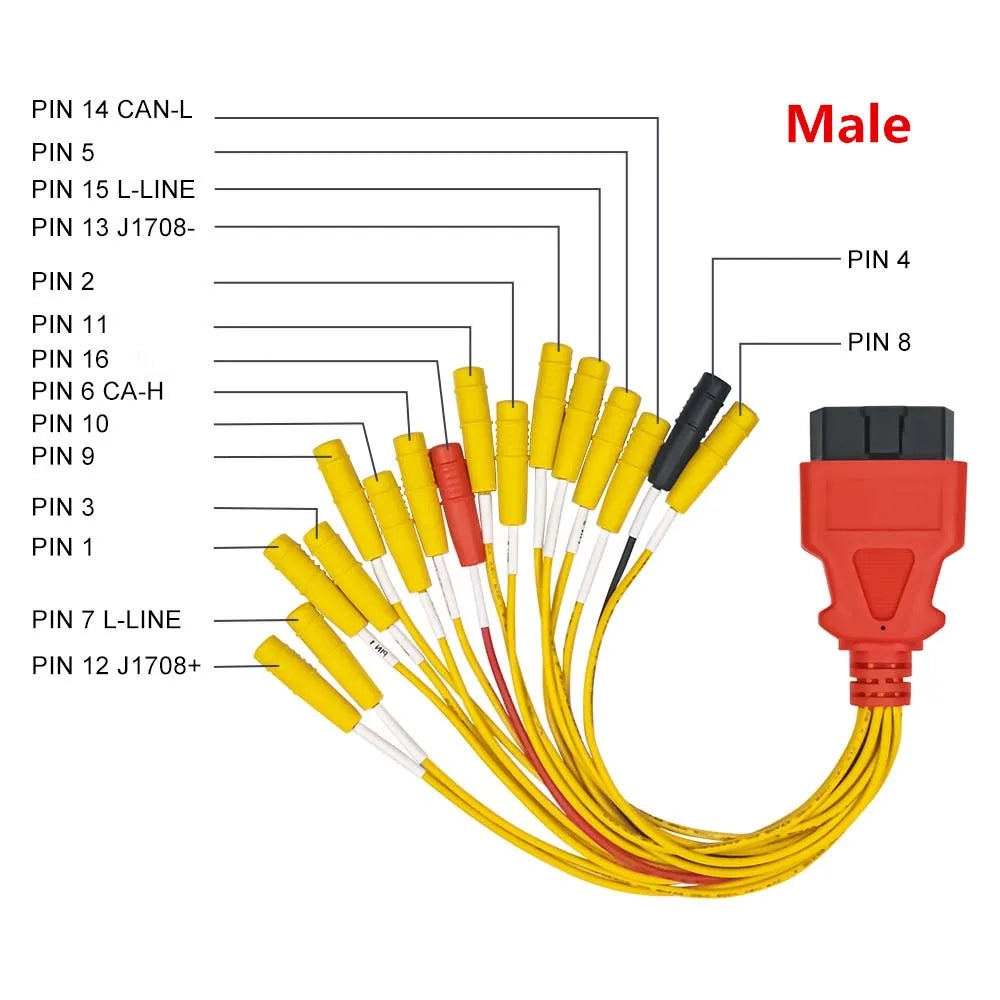 OBD2 16-Pin Jumper Connector Male Female – ECU Diagnosis Tool