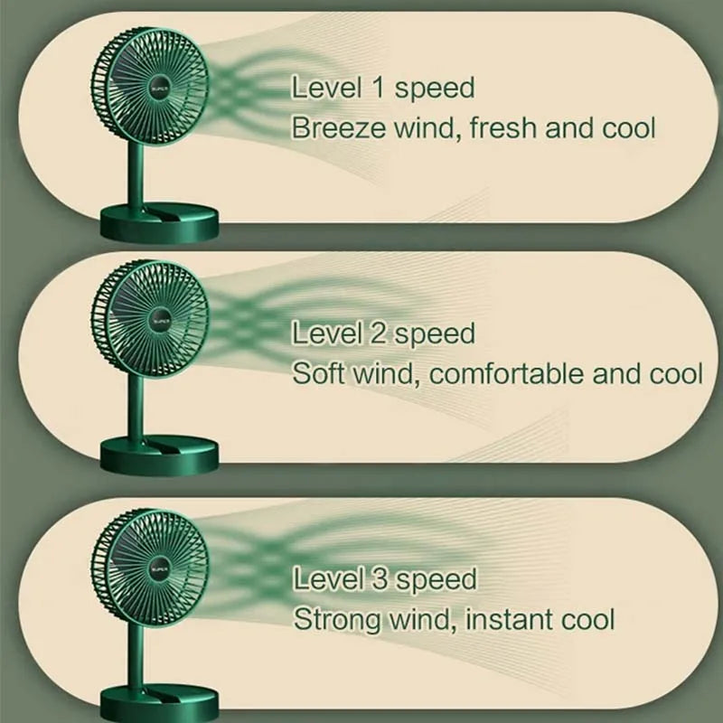 ROFAELEC Rechargeable Folding Fan | USB Portable Desktop Fan