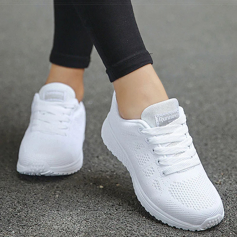HAJINK Women's Lightweight Casual Sneakers – Lace-Up Trainers