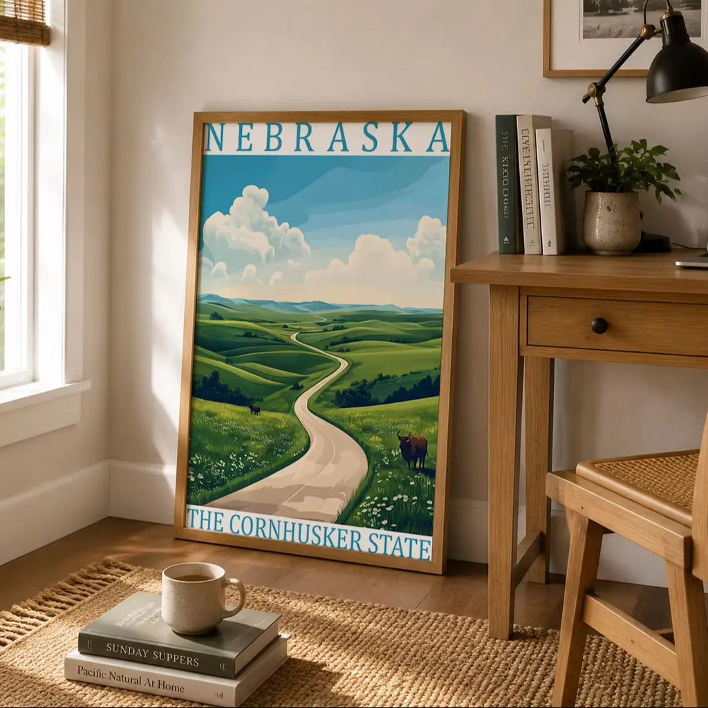 USA Vintage Canvas Wall Art – Retro Landscape Poster Print