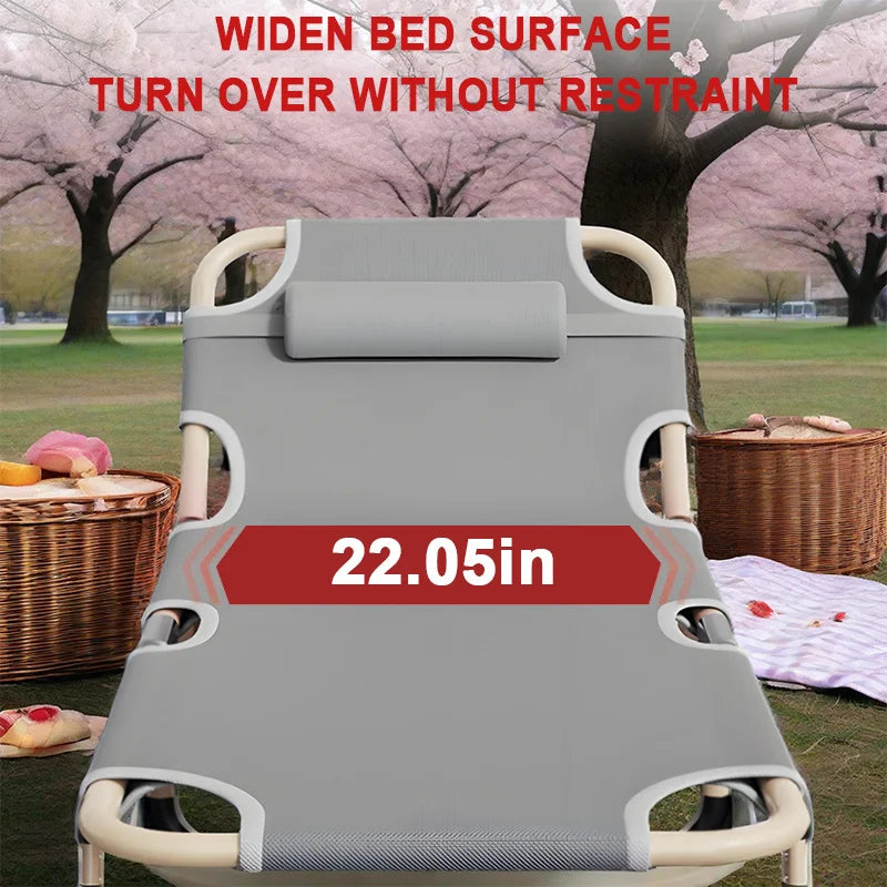 Portable Folding Recliner – Outdoor Sun Lounger with Pillow