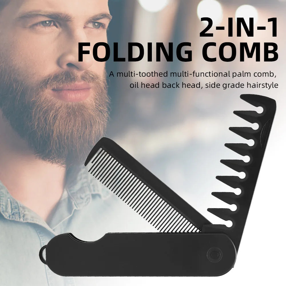 Portable Folding Pocket Comb – Wide & Fine Tooth Hair & Beard