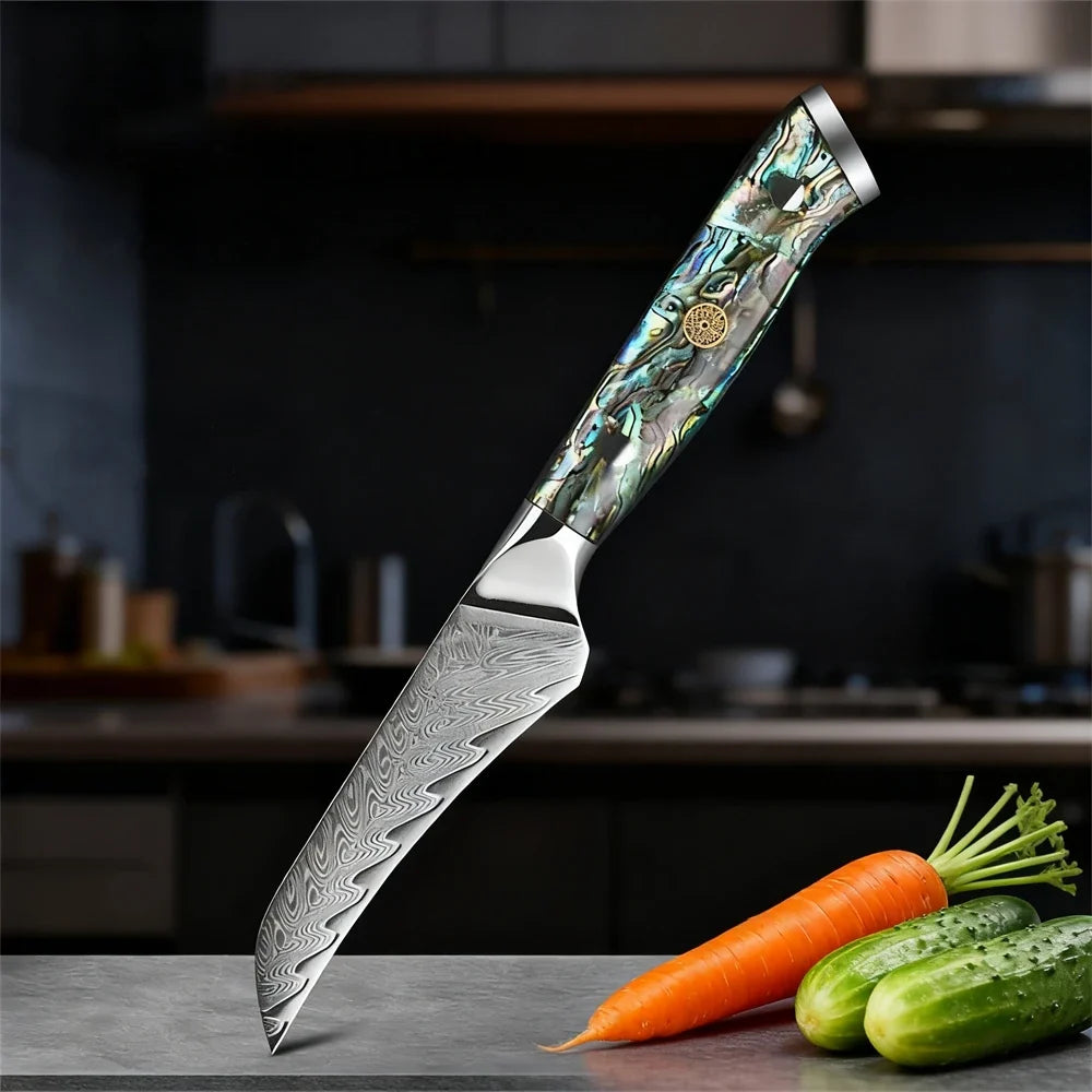 67-Layer Damascus Steel Paring Knife – Sharp Kitchen Blade