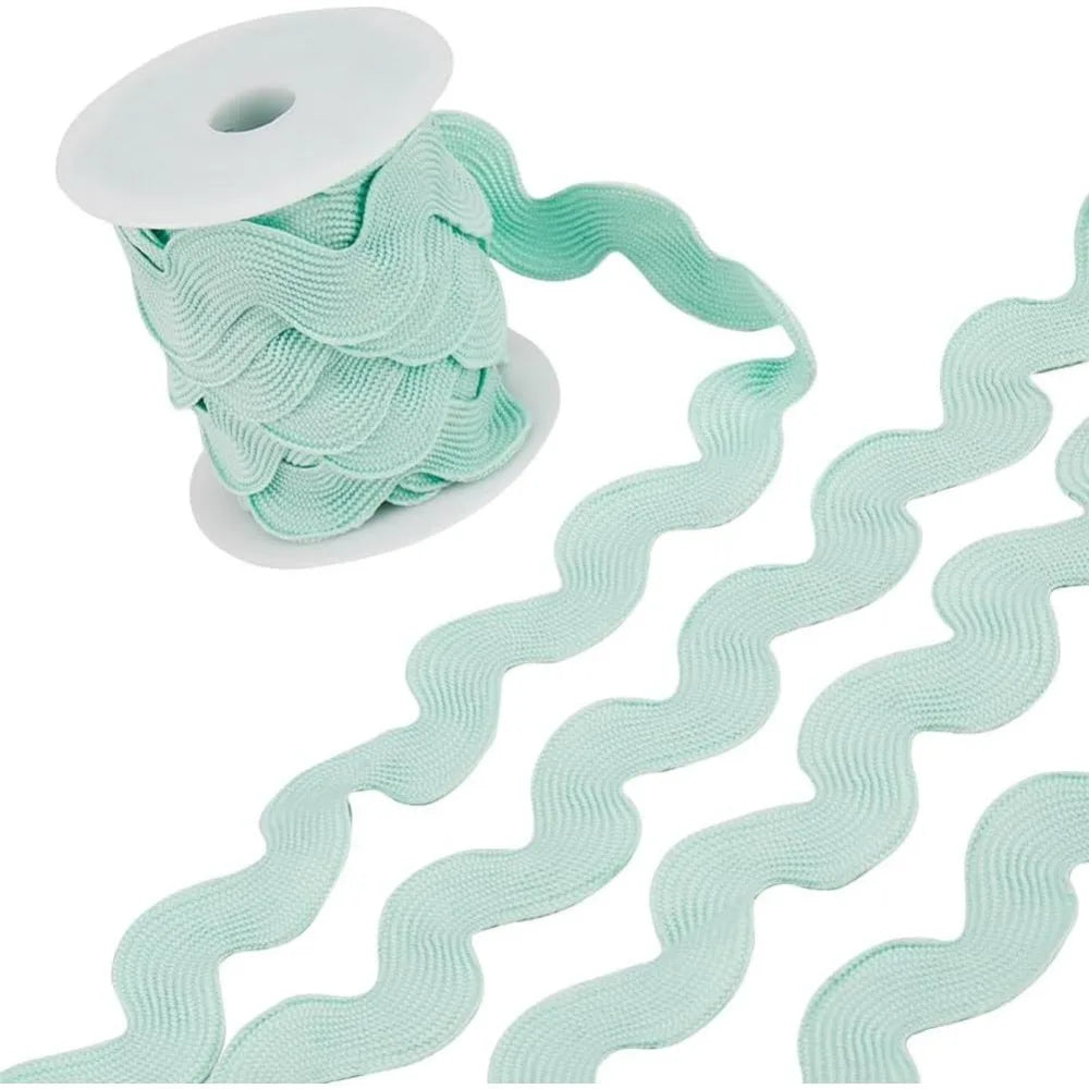10 Yards Aquamarine Rick Rack Zig Zag Fringe Trim 37mm Wide