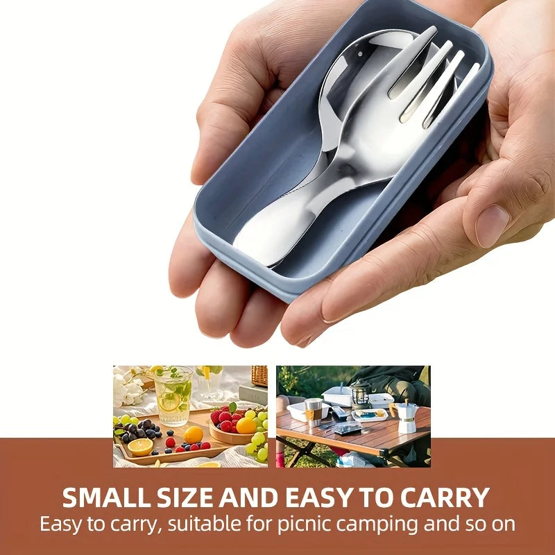 Portable Cutlery Stainless Steel Short Handle Round Head Spoon Mini