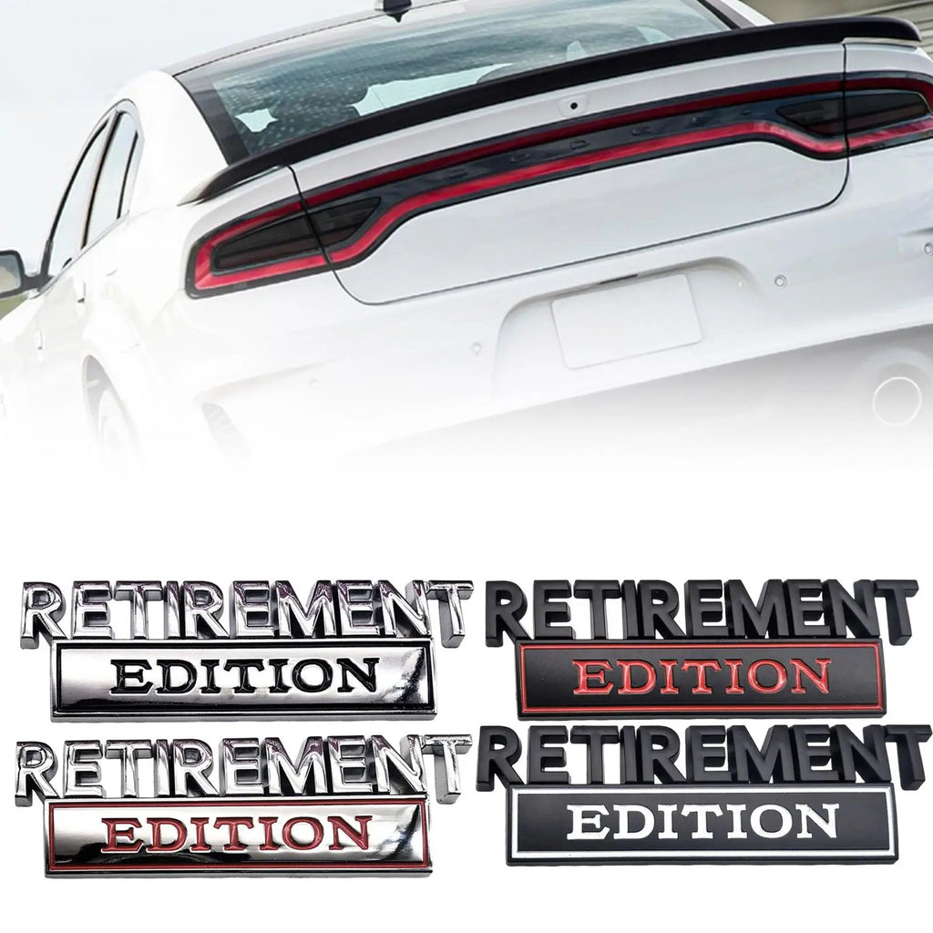 Car Badge Retirement Edition Stickers 3D Metal Automotive Vehicle