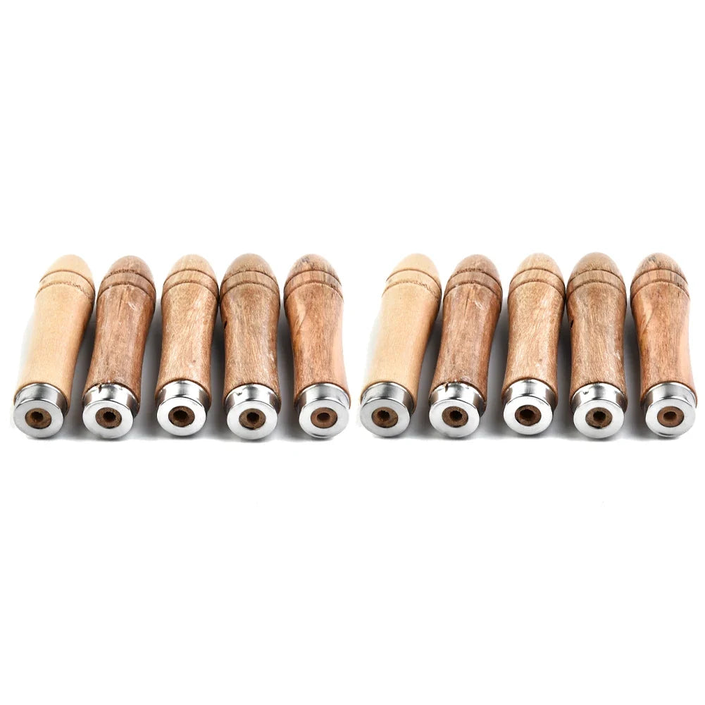 10-Pack Wooden File Handles with Metal Collar – 90mm