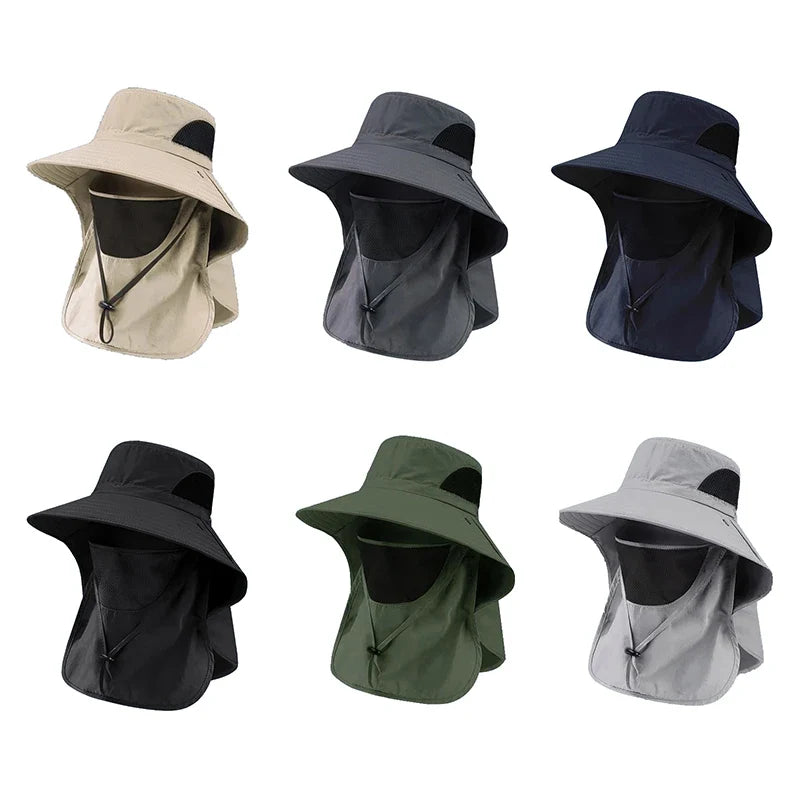UV Sun Hat with Neck Flap – Outdoor Fishing Bucket Cap