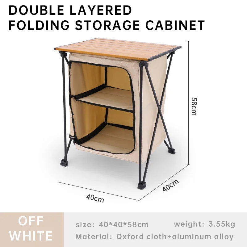 Folding Outdoor Camp Cabinet – Oxford Cloth BBQ Storage Table