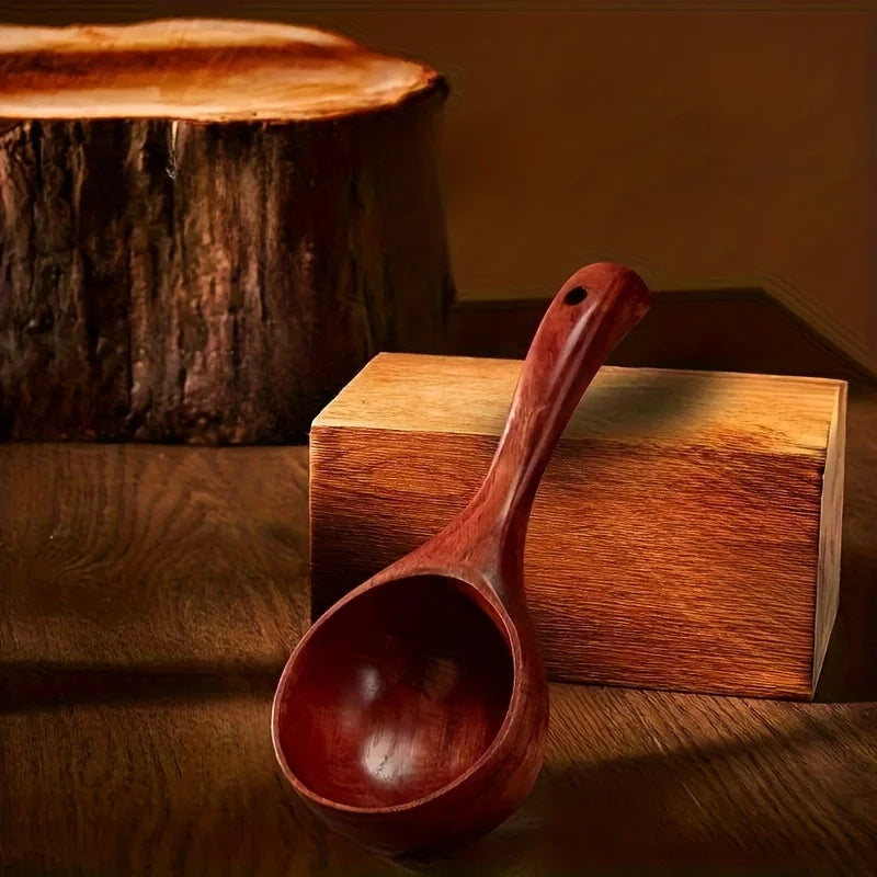 Large Wooden Kitchen Spoon Soup Ladle Multipurpose Cooking Serving