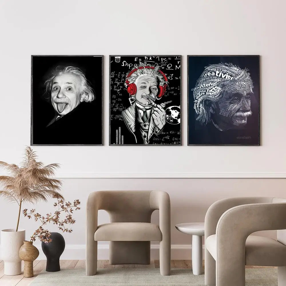 Albert Einstein HD Waterproof Self-Adhesive Wall Art Poster