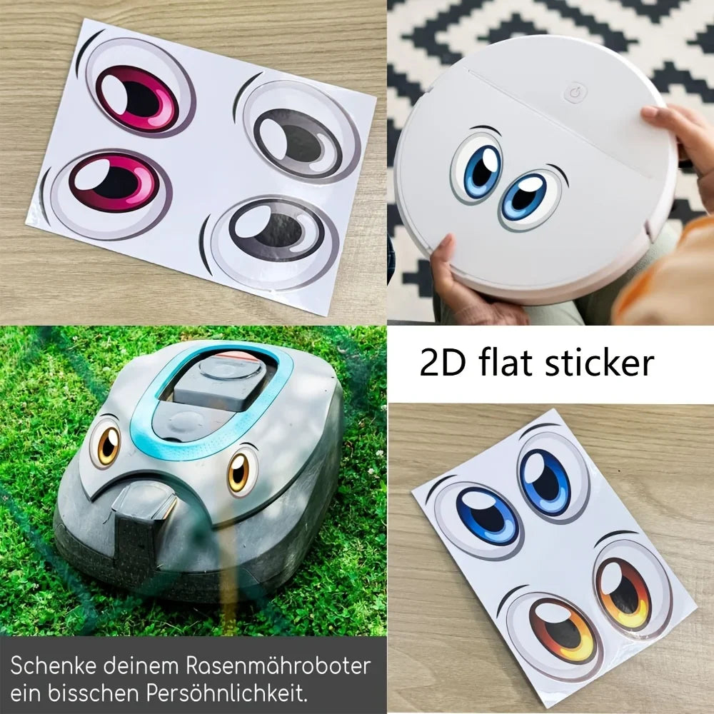 6-Pack Robot Eye Static Cling Vinyl Decals | Cars & Gadgets