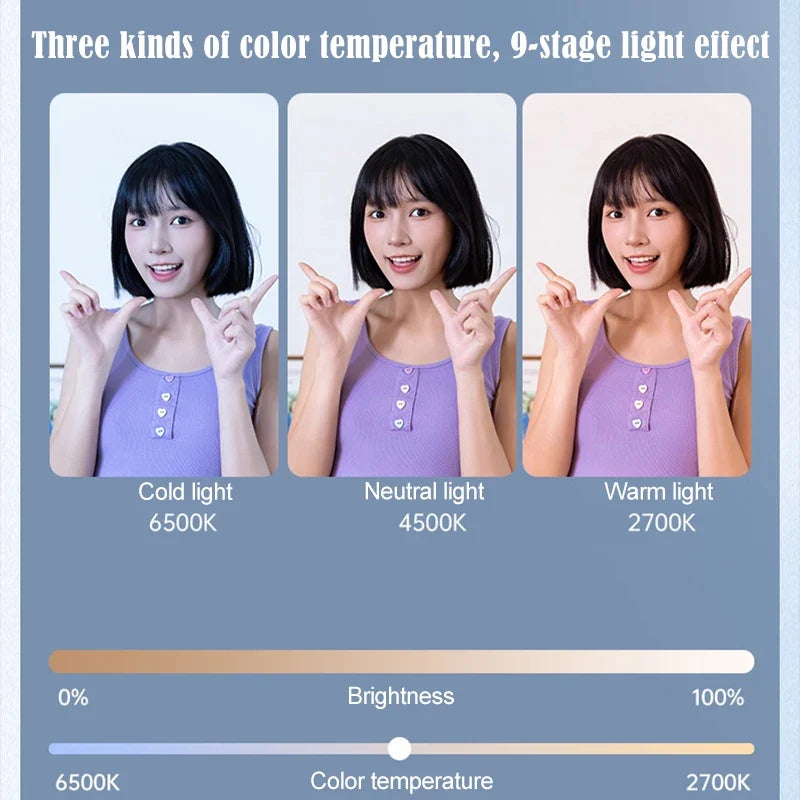 Portable Rechargeable Led Lamp Mirror Light Ring Selfie Phone Clip