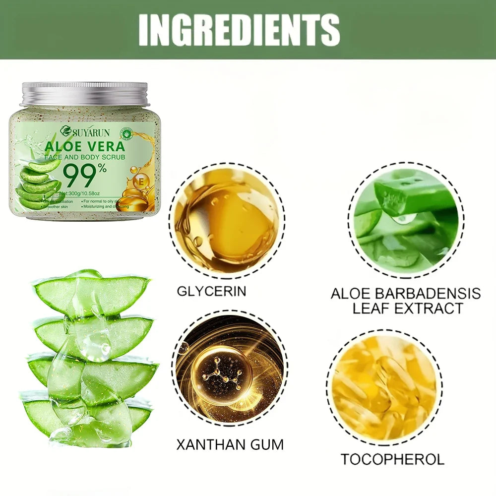 SUYARUN Aloe Vera Body Scrub – Hydrating Exfoliator for Smooth Skin