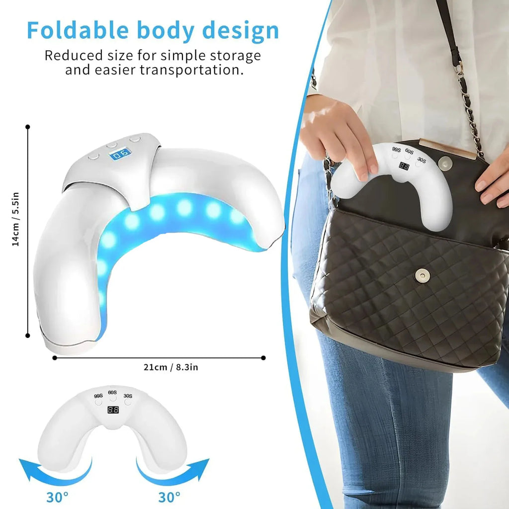 UV LED Nail Lamp 3 Timers Foldable Quick Dryer Art Home Salon