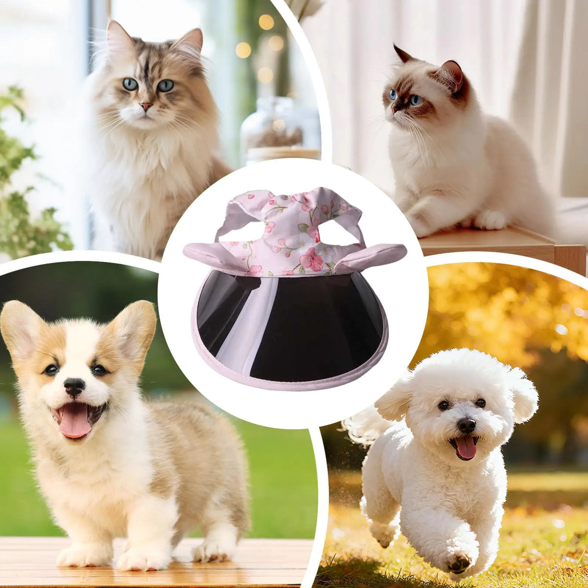 Adjustable Pet Sun Hat for Cats & Dogs – UV Guard Fisherman Cap