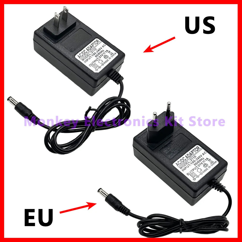 21V Lithium Battery Charger for 18V Electric Drill | EU/US Plug