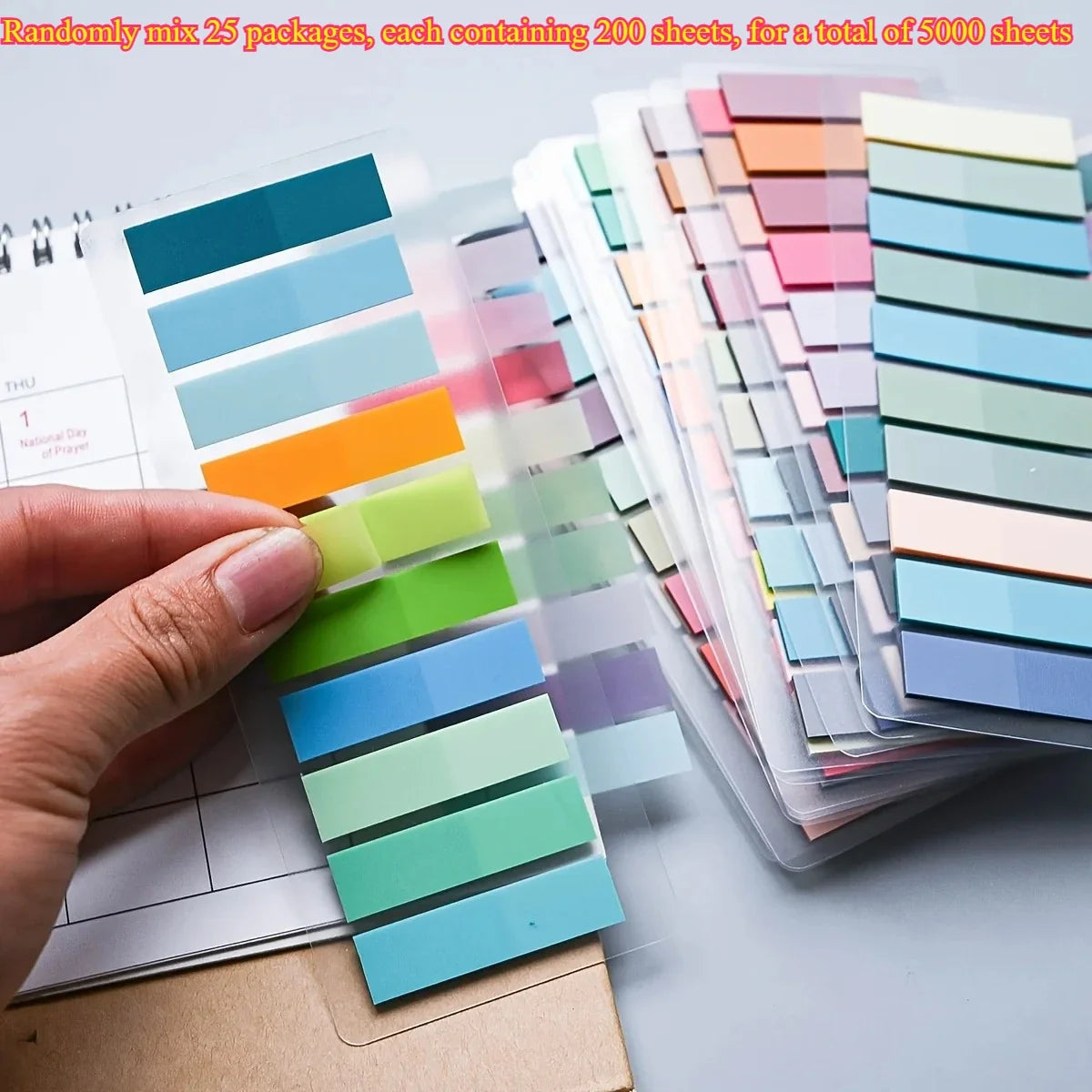 5000 Morandi Color Index Tabs – Transparent PET Sticky Notes