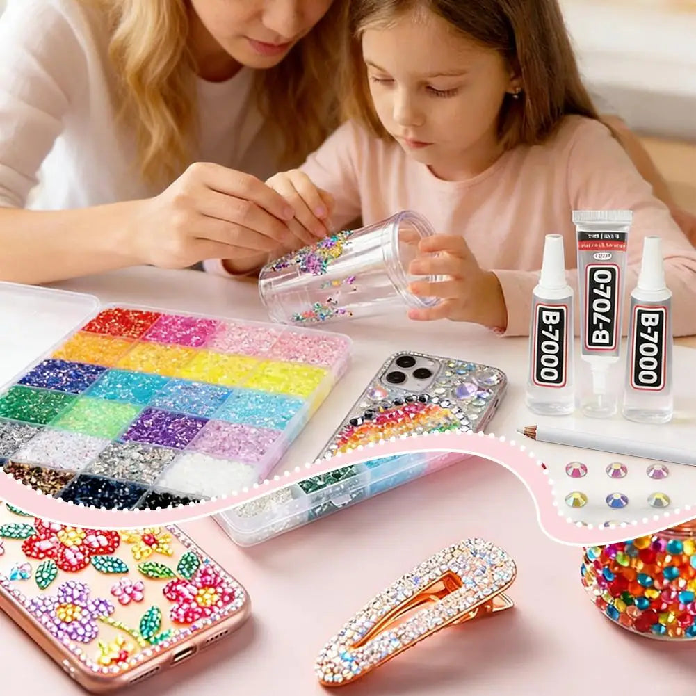 AB Resin Rhinestones 24-Grid Mixed Color Set | Nail Art DIY Kit