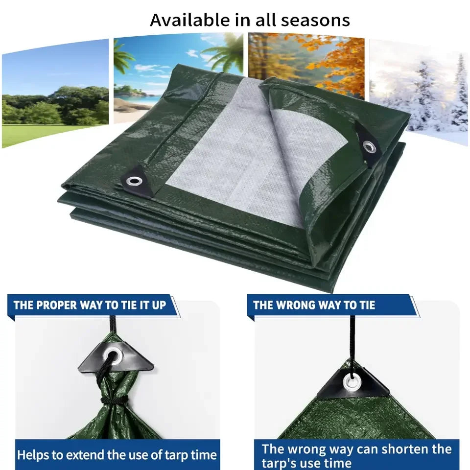 Heavy Duty Waterproof Tarp | UV Resistant PE Tarpaulin + Grommets
