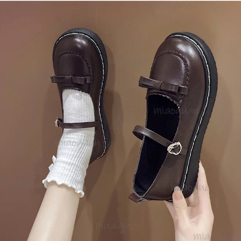 Women's Mary Jane Flat Loafers – Lolita JK Buckle Shoes