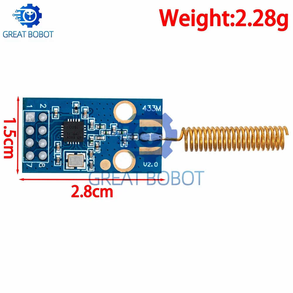 CC1101 433MHz Wireless Transceiver Module – OOK ASK MSK RF Board