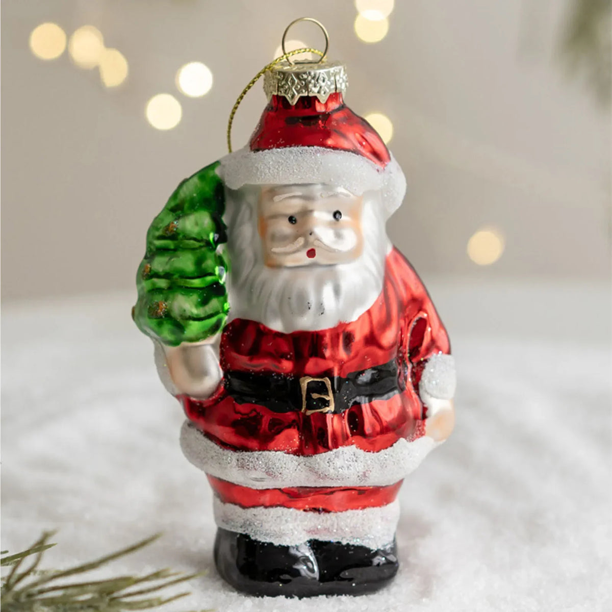Mini Christmas Glass Ornaments – Snowman & Santa Pendants