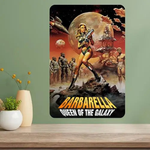 Barbarella Classic Movie Metal Poster Sign | Vintage Wall Art