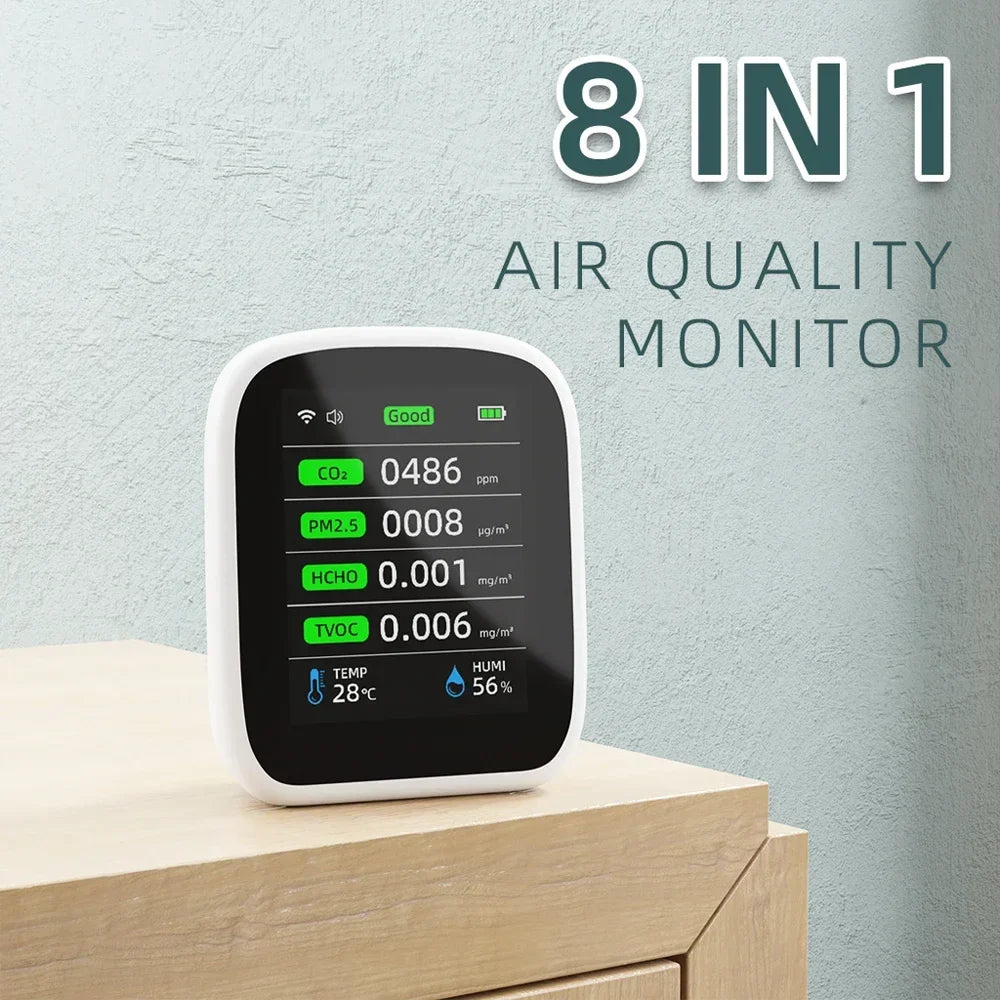 Portable LCD Air Meter 1 8 in1 Wifi PM1 0 PM2 5 PM10 CO2 TVOC HCHO