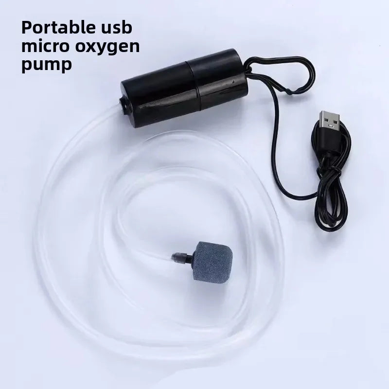 Silent Mini USB Aquarium Air Pump with Air Stone | Fish Tank