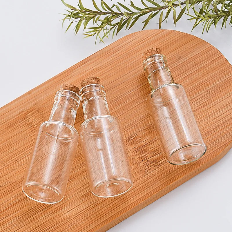 Mini Glass Bottles Cork DIY Birthday Transparent Empty Message