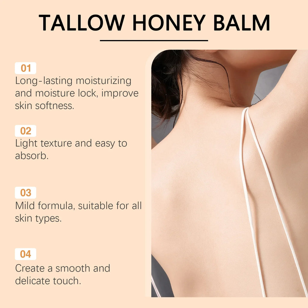 Organic Grass-Fed Beef Tallow Balm with Raw Honey Moisturizer