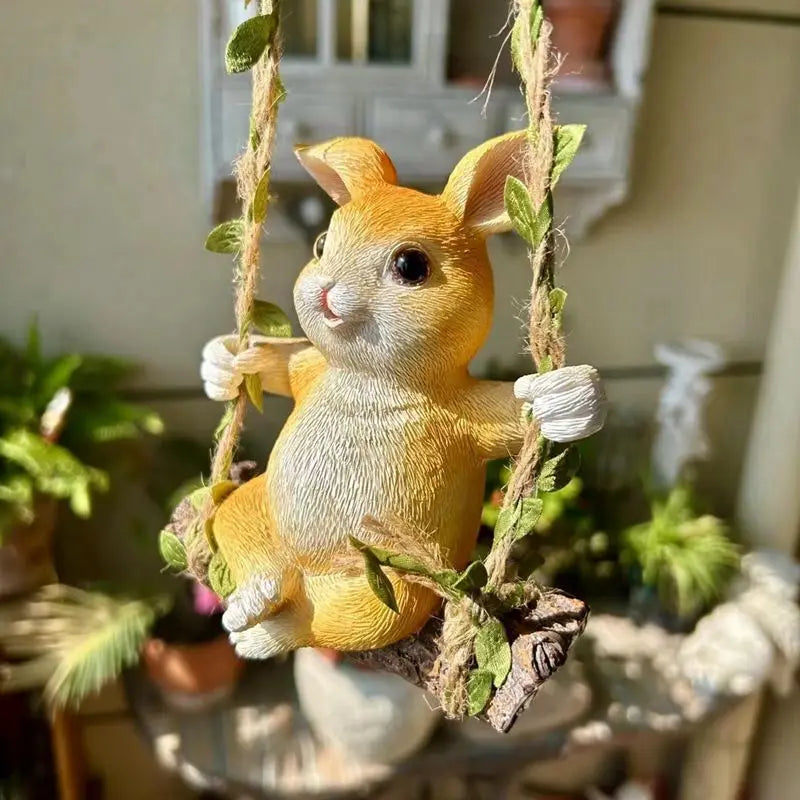 Cute Rabbit Swing Courtyard Balcony Flower Garden Outdoor Homestay
