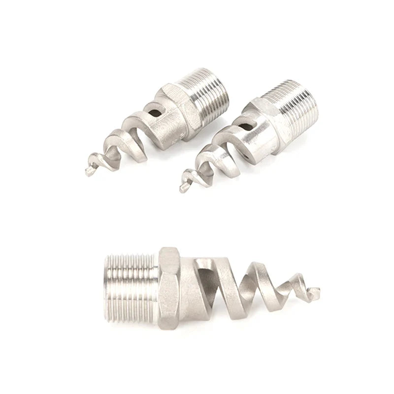 Spiral Cone Spray Nozzle 1/2" 3/4" 1" Stainless Steel Wide Angle