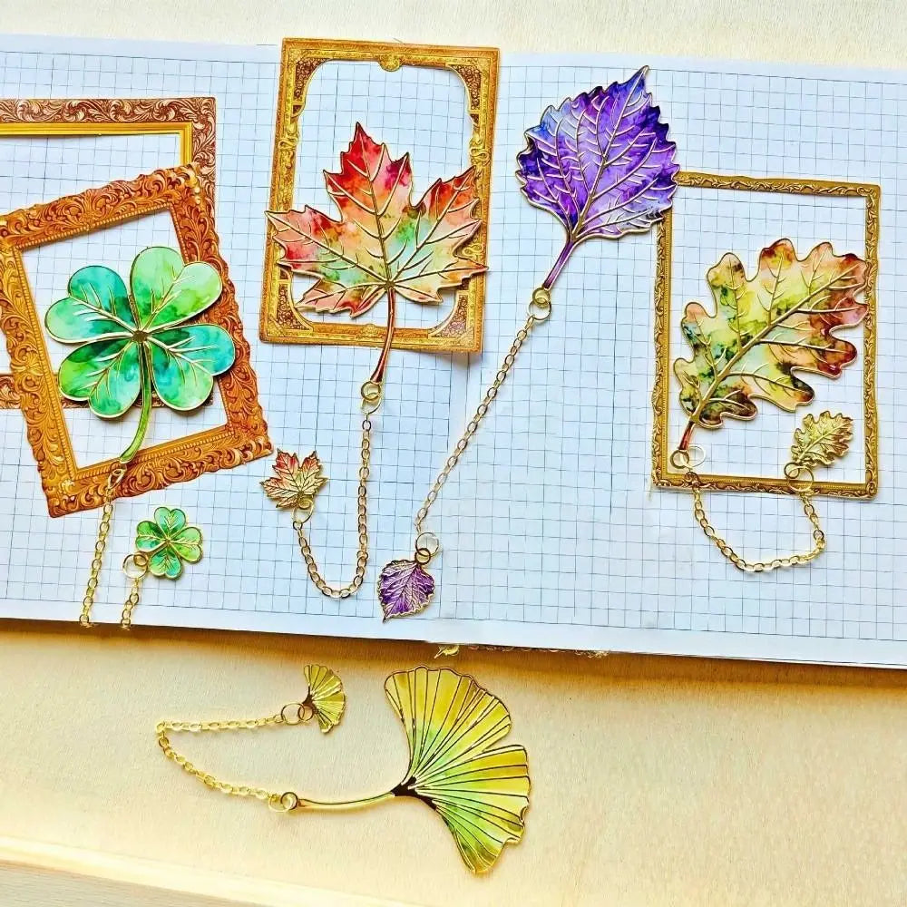 Gilt-Edged Leaf Metal Bookmark | Elegant Stainless Steel Gift