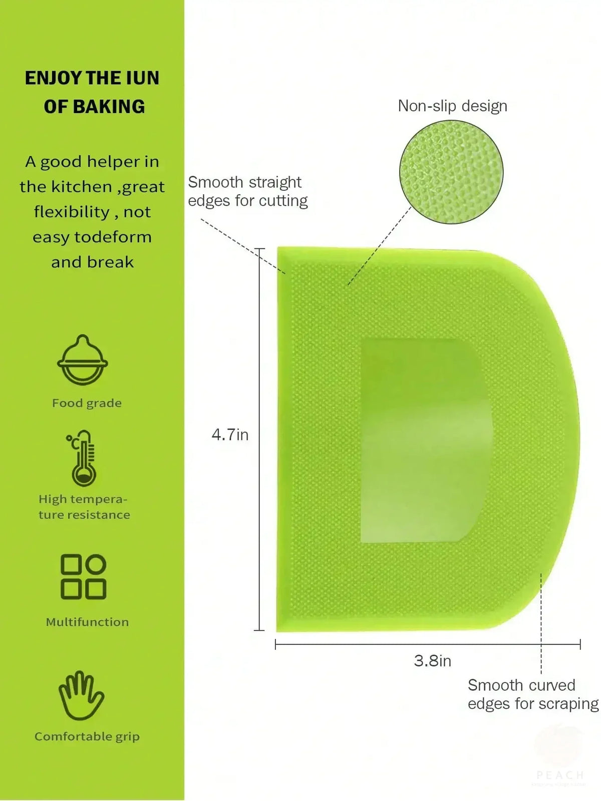 2-Pack Flexible Plastic Dough Scraper & Bowl Cutter Set