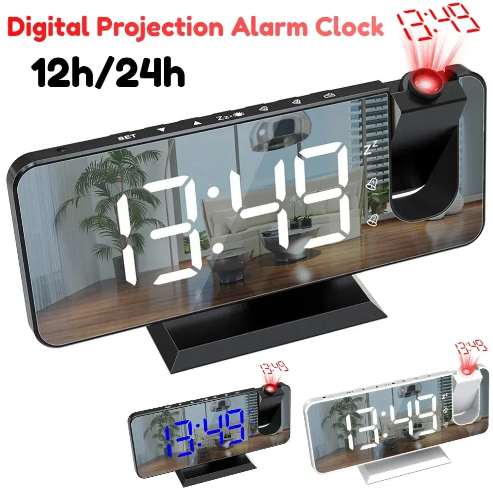 USB Projection Alarm Clock – LED Digital Desk Clock & Snooze
