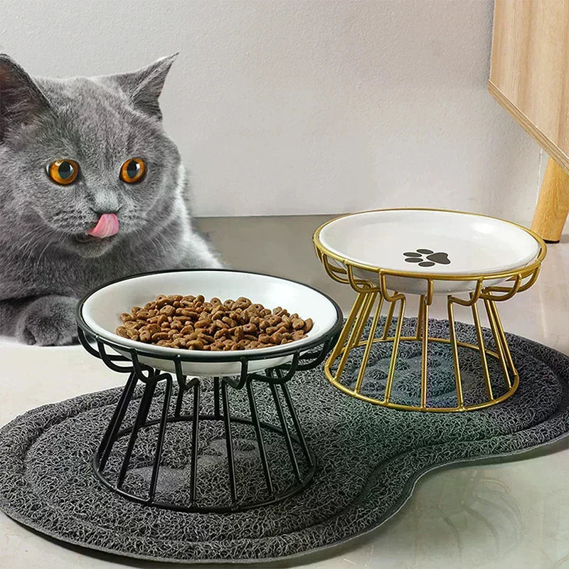 Ceramic Raised Pet Bowl Food Water Supports Cats Amp Doggie Cat Stand