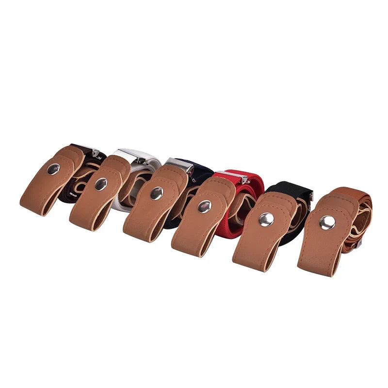 Kids Buckle-Free Stretch Belt – Adjustable Faux Leather Waistband